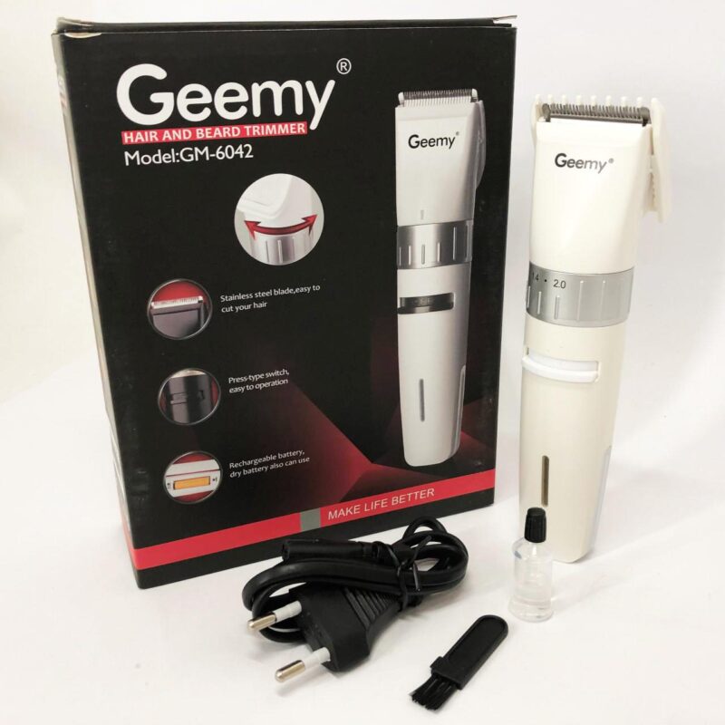 Акумуляторна машинка для стрижки волосся Gemei GM-6042 — стильна та зручна у використанні