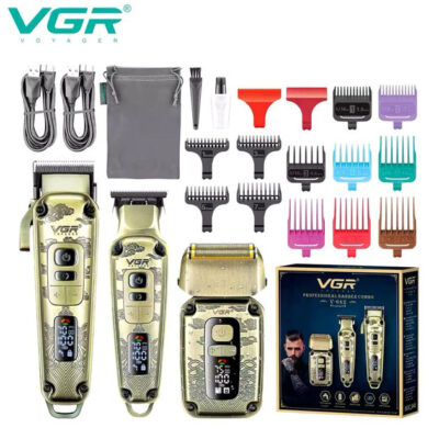Набір для стрижки волосся і бороди з насадками 3в1 VGR V-642 Акумуляторна машинка — ідеальний вибір для кожного чоловіка