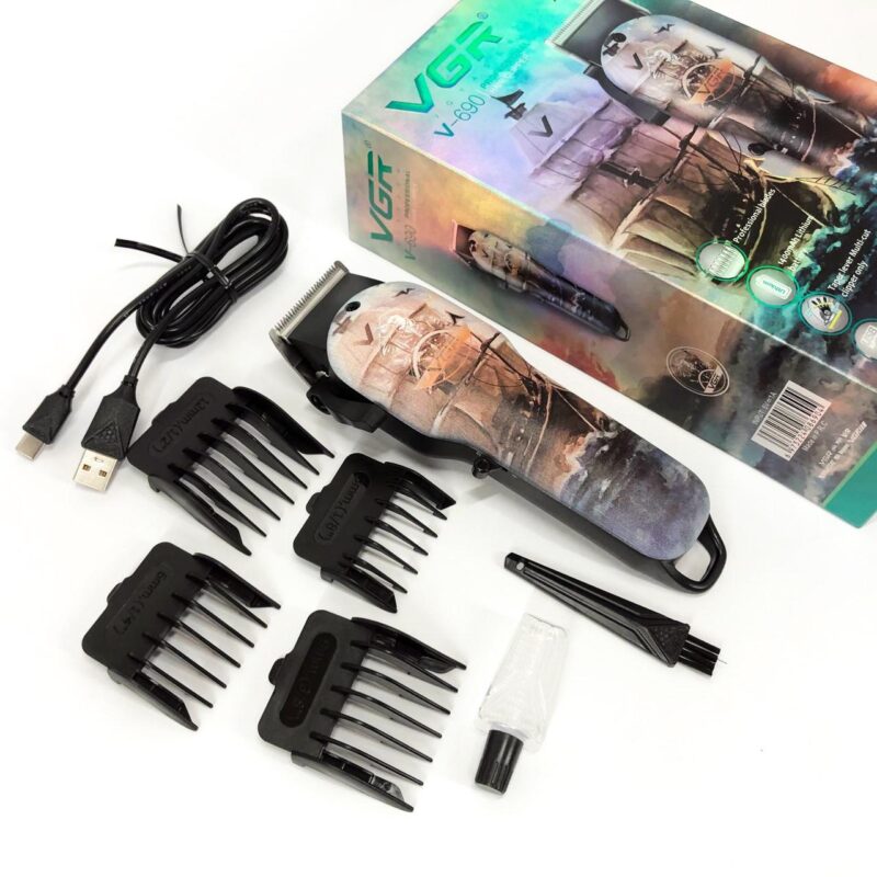 Акумуляторна машинка для стрижки VGR V-690 з USB зарядкою для професіоналів.
