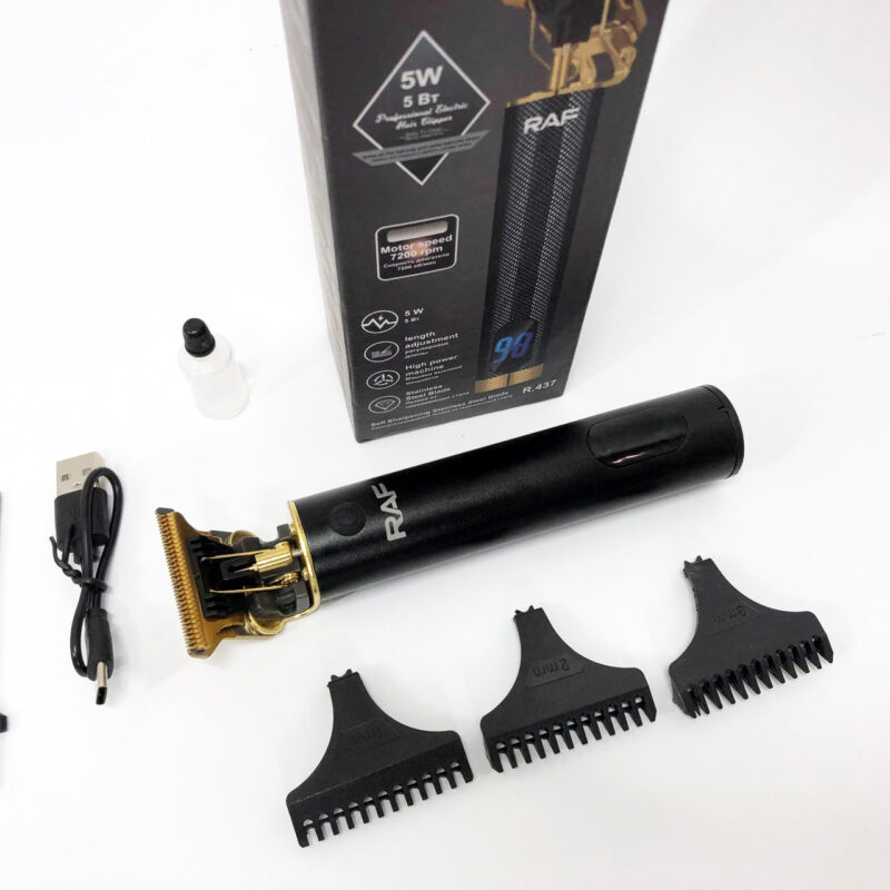 Тример RAF R.437 для стрижки волосся та бороди з акумулятором, що працює до 120 хвилин.