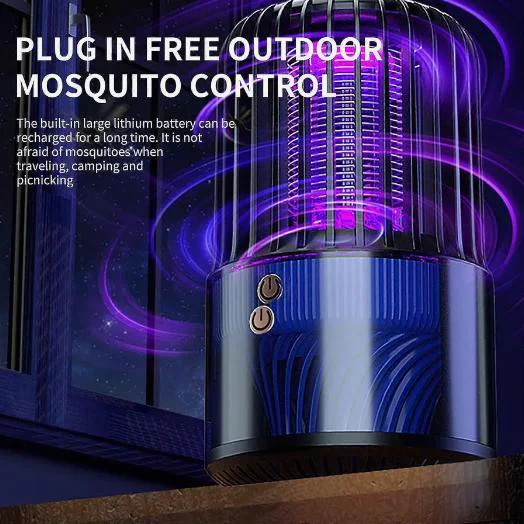 Електрична лампа від комарів V15 mosquito killer AND1252 з функцією електричного удару, 3000 мАг, 2,5 Вт, 360-градусний захист, очищення повітря.
