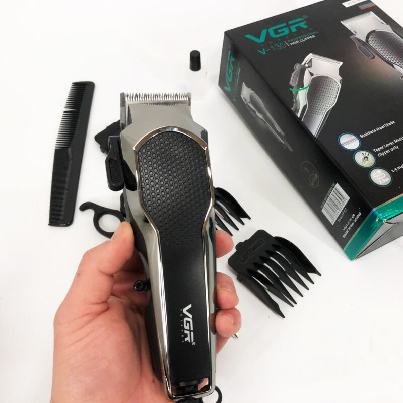 Машинка для стрижки VGR V-130 — професійний триммер для волосся з насадками