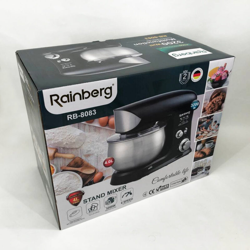 Электричний планетарний міксер Rainberg RB-8083 з потужністю 3200 Вт