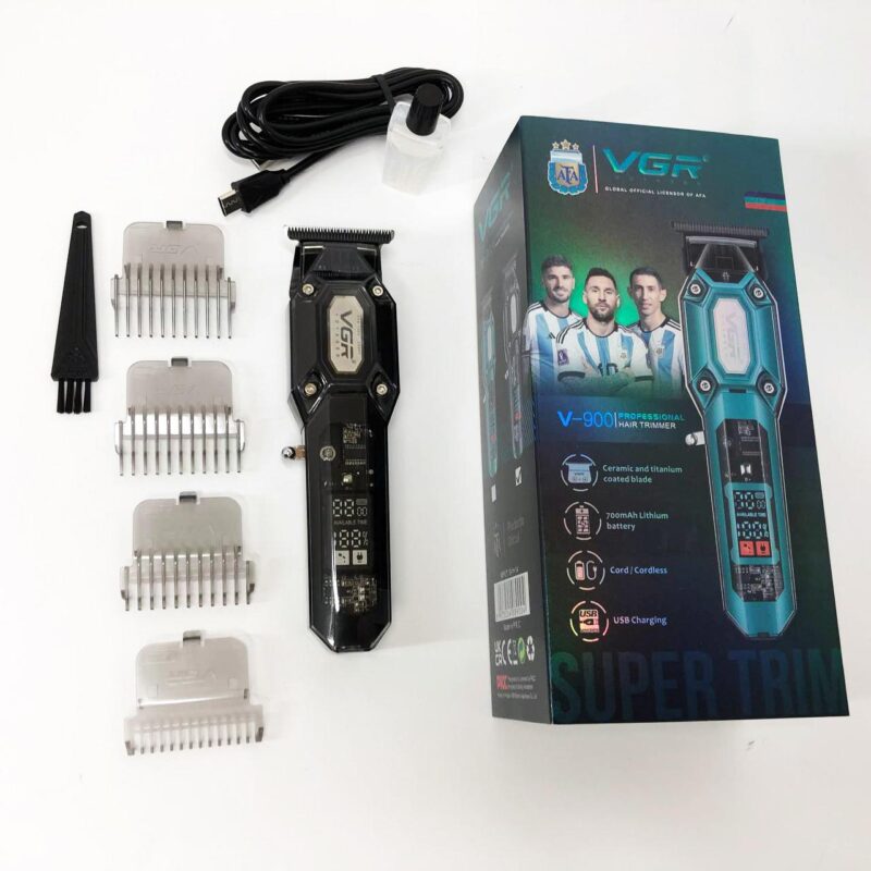 Акумуляторна машинка для стрижки VGR V-900 з дисплеєм — точність та зручність у догляді за волоссям.