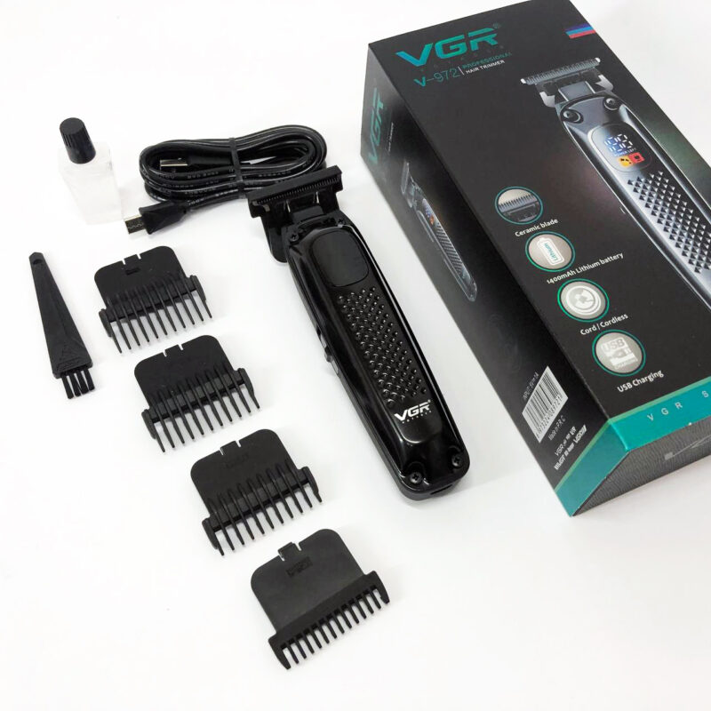 Машинка для стрижки волосся VGR V-972 — акумуляторний триммер з насадками для професіоналів