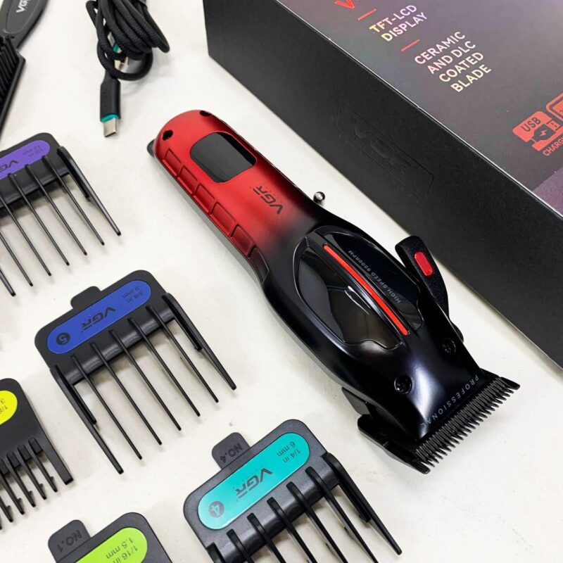 Акумуляторна машинка для стрижки VGR V-026 RED — надійний інструмент для професіоналів та домашнього використання