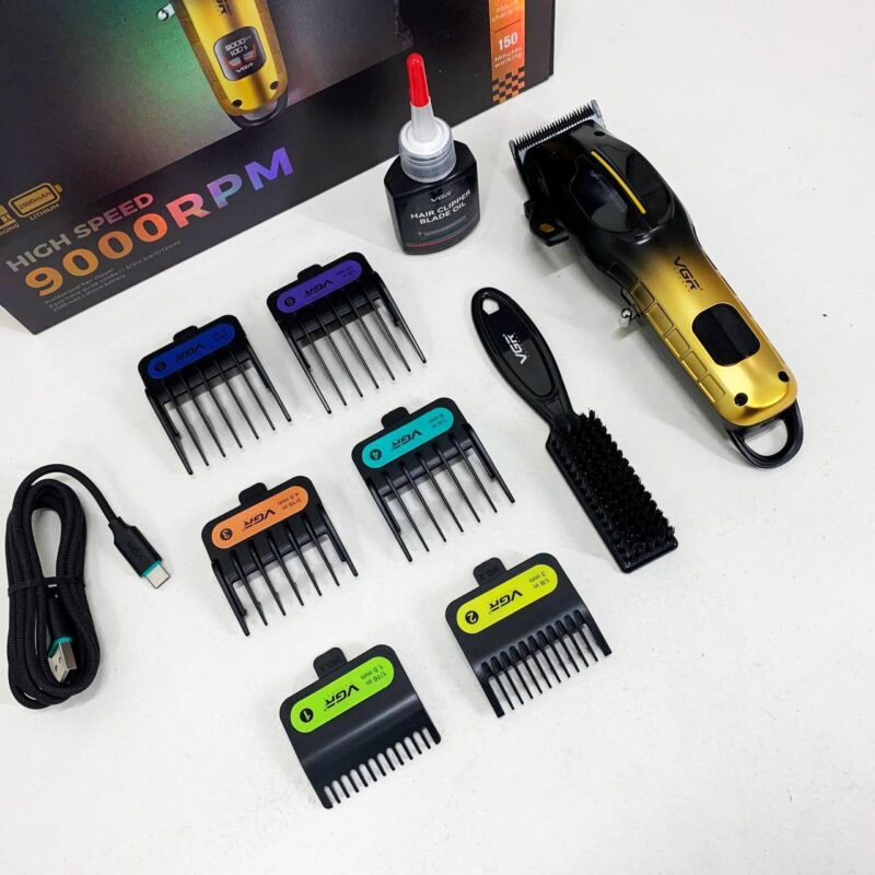 Акумуляторна машинка для стрижки VGR V-026 GOLD з бездротовим використанням для професіоналів та домашніх майстрів