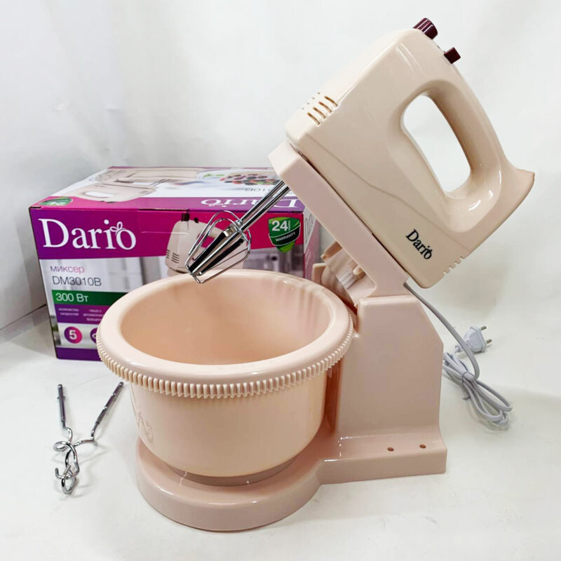 Миксер Dario DM3010B з чашею, 5 швидкостей і потужністю 300 Вт