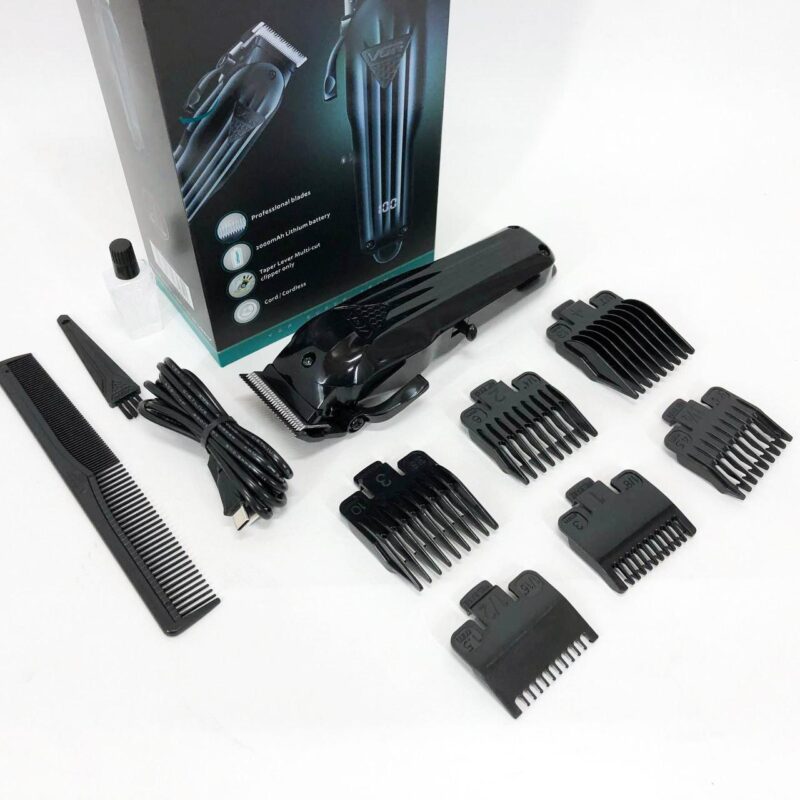 Машинка для стрижки волосся VGR V-282 акумуляторна з професійними ножами та LED-дисплеєм