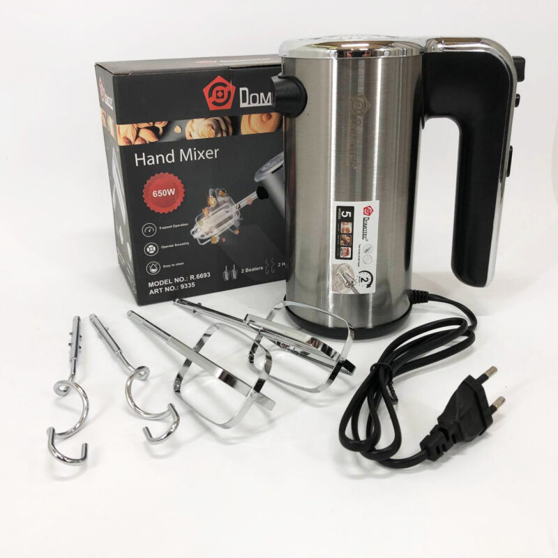 Миксер кухонний DOMOTEC R 6693 650W з 5 швидкостями для комфортного приготування їжі