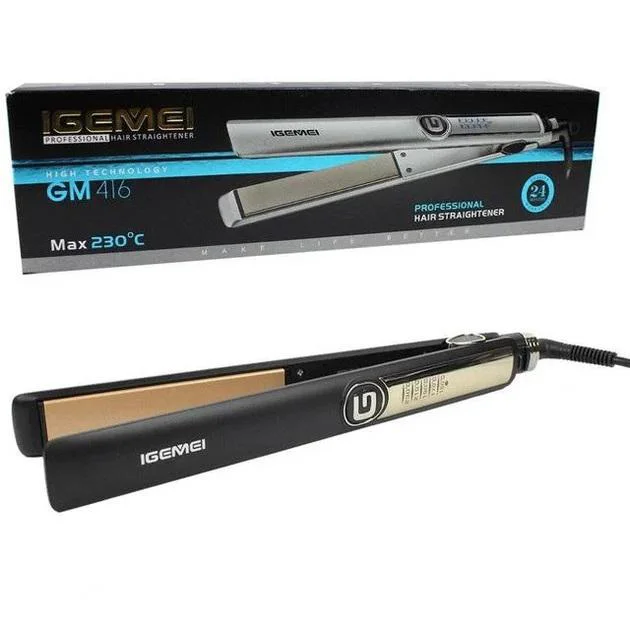 Выпрямитель-утюжок для волос Gemei GM-416 з LED дисплеєм та 5 температурними режимами