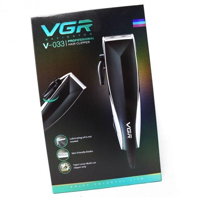 Професійна машинка для стрижки волосся VGR V-033 з тримером і 4 насадками для ідеального стилю