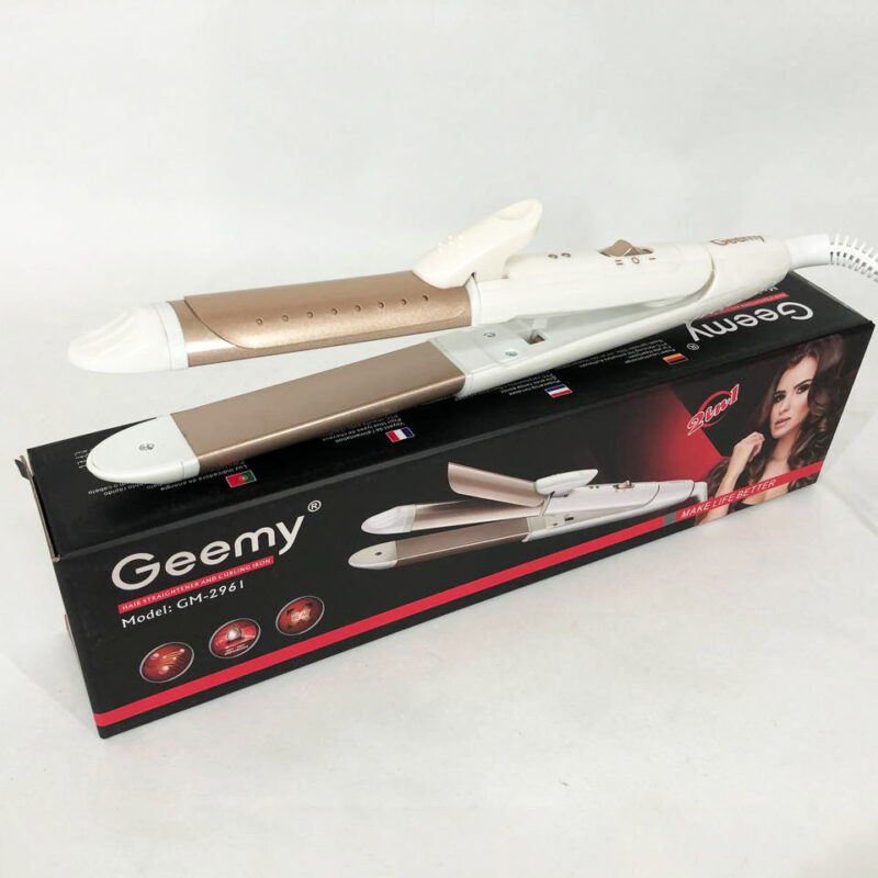 Щипці утюжок для волос GEMEI GM-2961 2 в 1 з керамічним покриттям для завивки волос