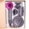 Фен з 5 різними насадками hair dryer fan сіро-рожевий — ваш особистий стиліст для волосся