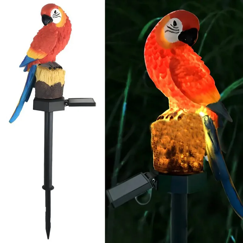 Ліхтар садовий SOLAR PARROT / Світильник для саду Папуга на сонячній батареї з автоматичним вмиканням при зниженні освітленості.