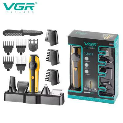 gdgrgesgas VGR V-173 YELLOW Набір для стрижки 13 в 1 з акумулятором 1500 мАг та дисплеєм