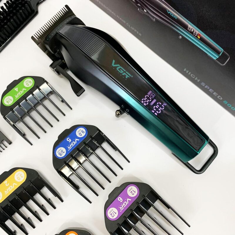 Акумуляторна машинка для стрижки VGR V-273 GREEN з високою потужністю для професійного використання