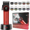 Професійна машинка для стрижки VGR V-001 RED з дисплеєм 9000 об 10 насадками 1,5-24 мм