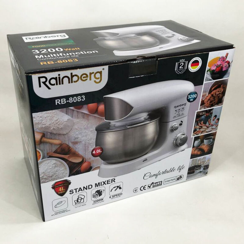 Електричний планетарний міксер Rainberg RB-8083 3200 Вт з насадками