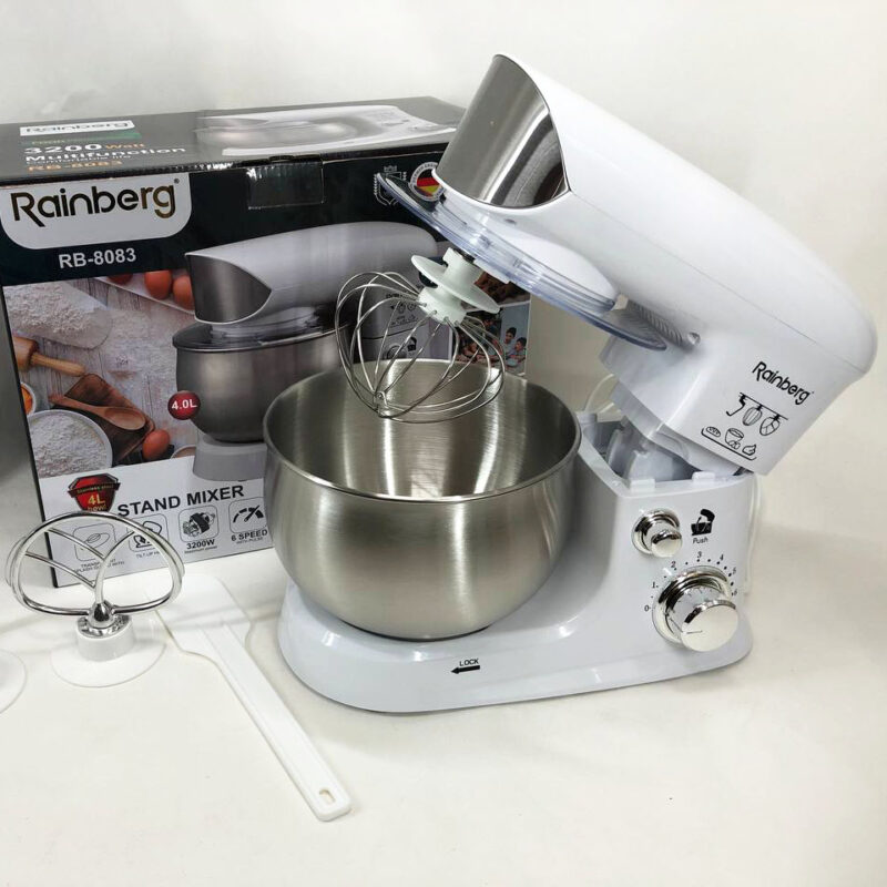 Електричний планетарний міксер Rainberg RB-8083 3200 Вт з насадками