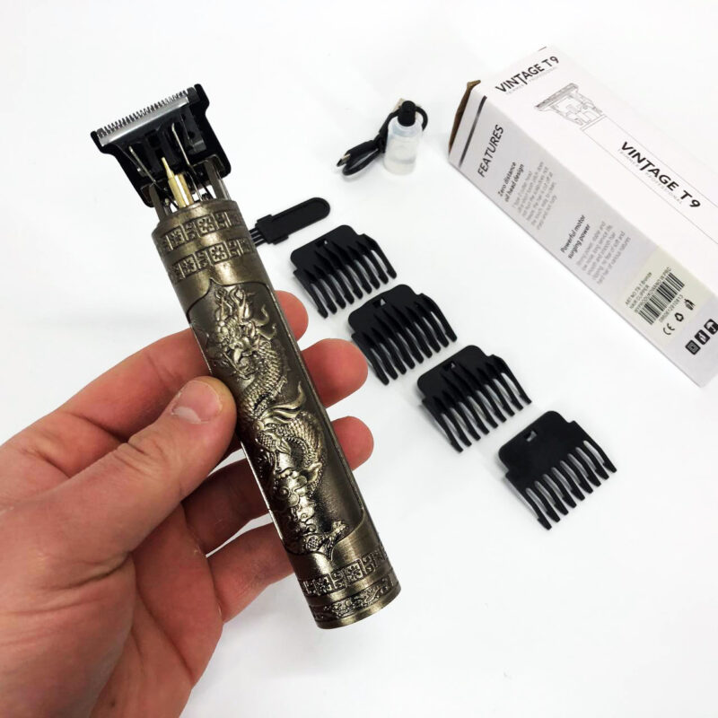 Машинка для стрижки волосся Vintage T9-1 BRONZE — створюйте ідеальні зачіски легко та швидко.