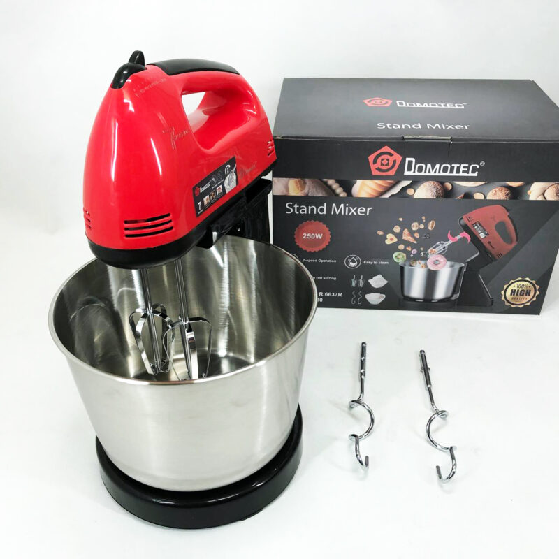 Миксер ручний Domotec R6637R 250W з чашею 2 літри, стильний та практичний.