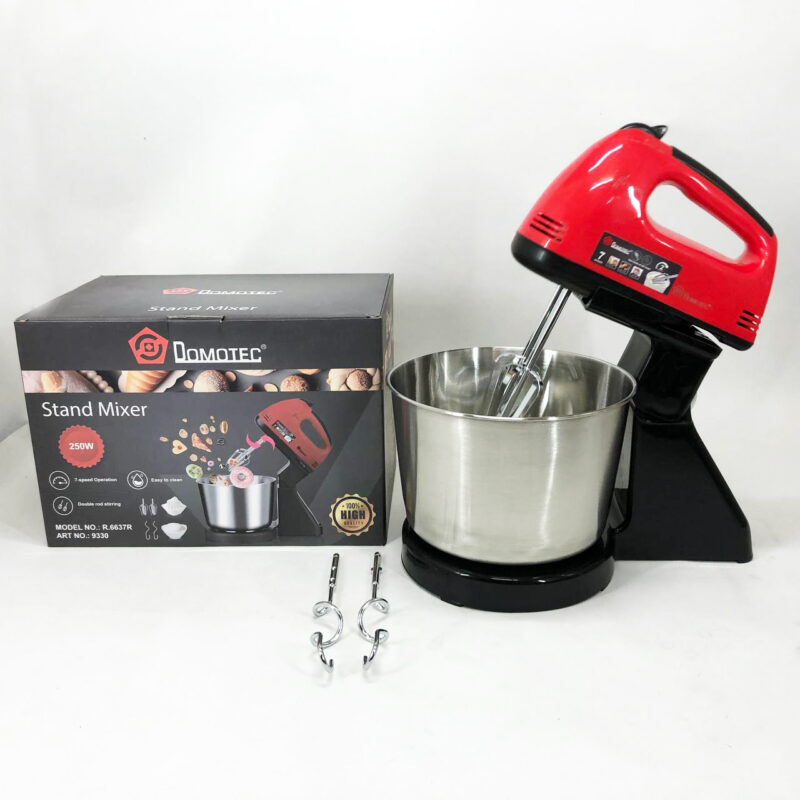 Миксер ручний Domotec R6637R 250W з чашею 2 літри, стильний та практичний.