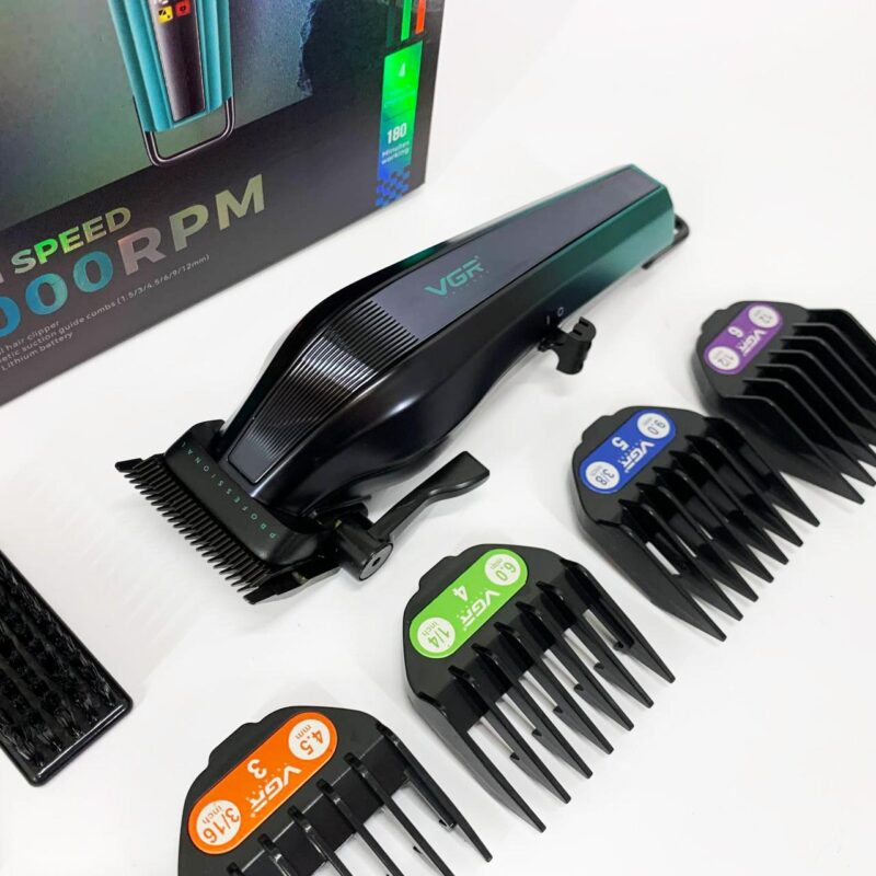 Акумуляторна машинка для стрижки VGR V-273 GREEN з високою потужністю для професійного використання