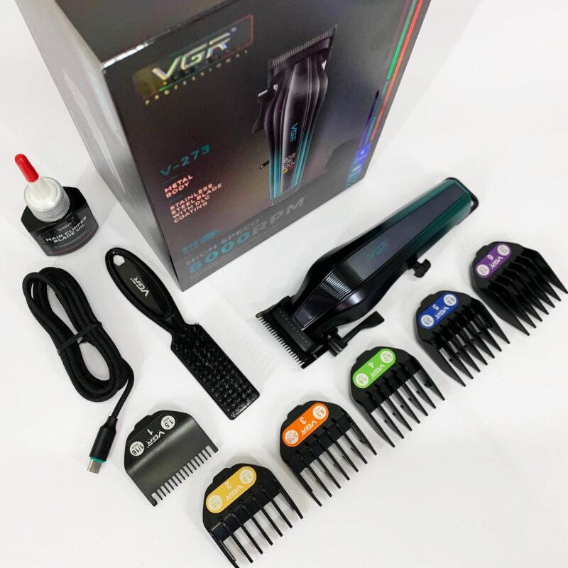 Акумуляторна машинка для стрижки VGR V-273 GREEN з високою потужністю для професійного використання