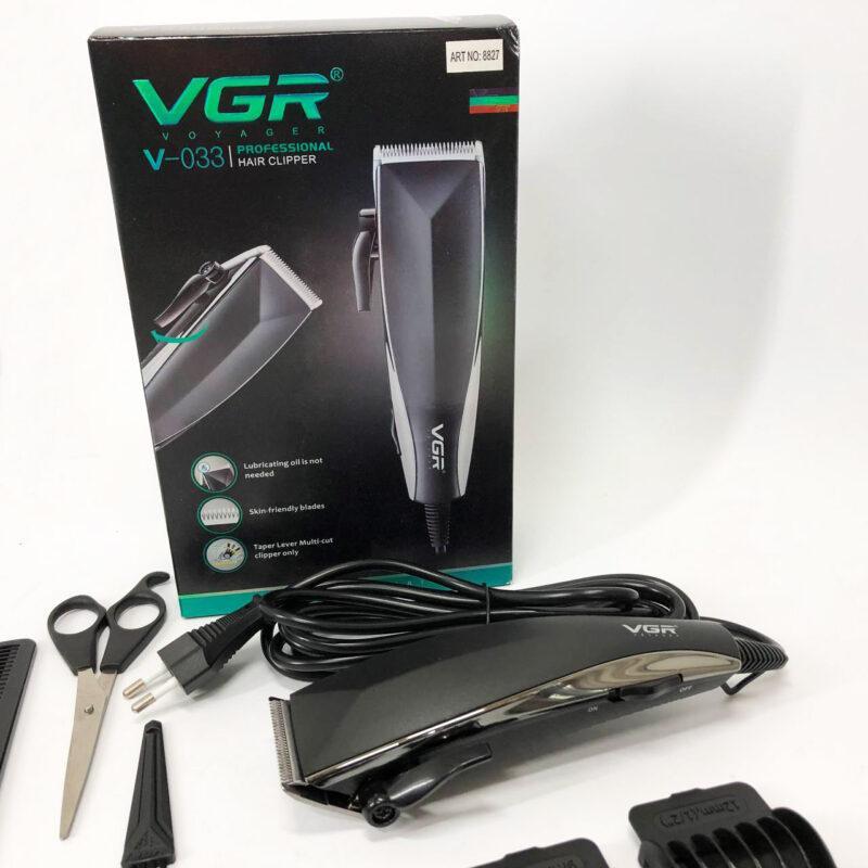 Професійна машинка для стрижки волосся VGR V-033 з тримером і 4 насадками для ідеального стилю
