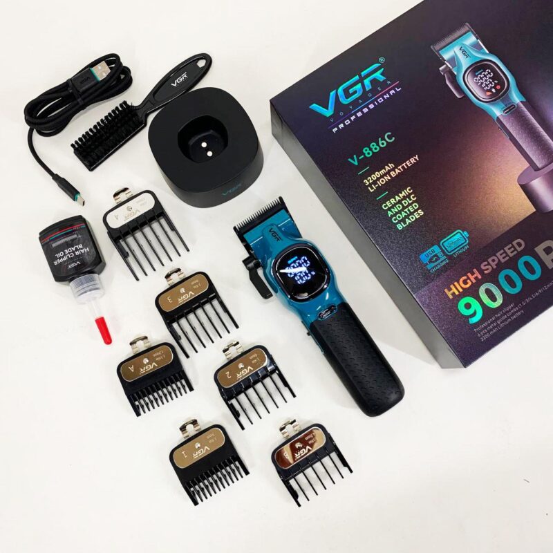 Машинка для стрижки акумуляторна VGR V-886C BLUE — досягайте ідеальних результатів легко.