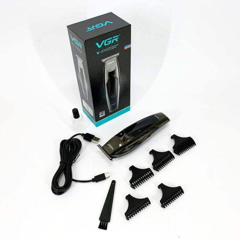 Машинка для стрижки волосся VGR V-070 акумуляторна з USB та індикатором зарядки для ідеального зовнішнього вигляду