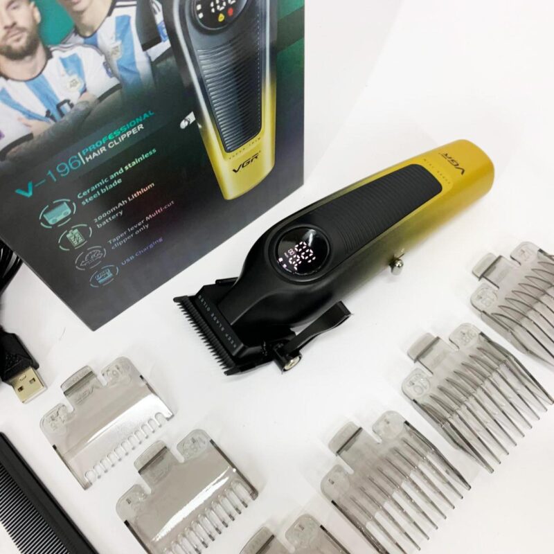 Акумуляторна машинка для стрижки VGR V-196 GOLD — безперервна робота до 200 хвилин
