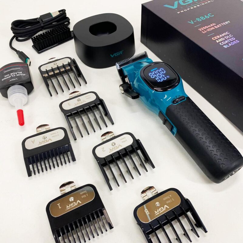 Машинка для стрижки акумуляторна VGR V-886C BLUE — досягайте ідеальних результатів легко.