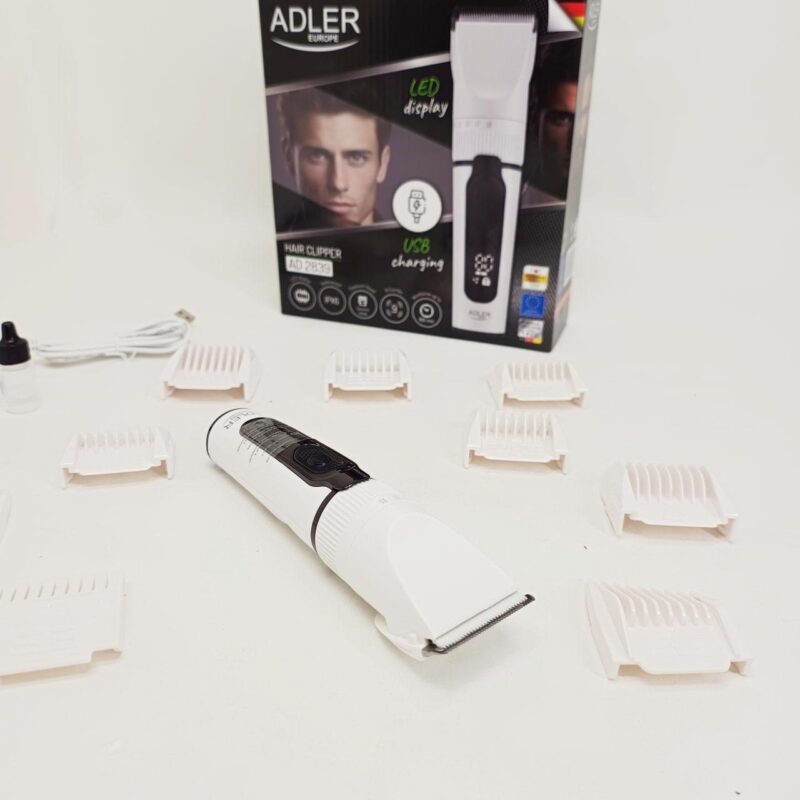 Машинка для стрижки волосся Adler AD 2839 акумуляторна з дисплеєм — професійні результати вдома