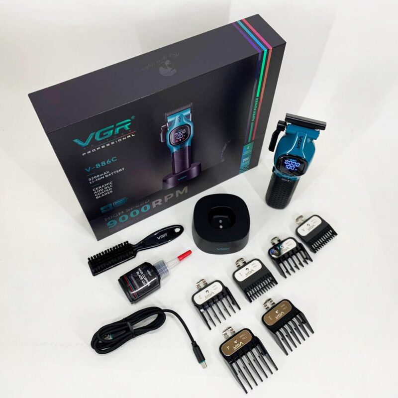 Машинка для стрижки акумуляторна VGR V-886C BLUE — досягайте ідеальних результатів легко.