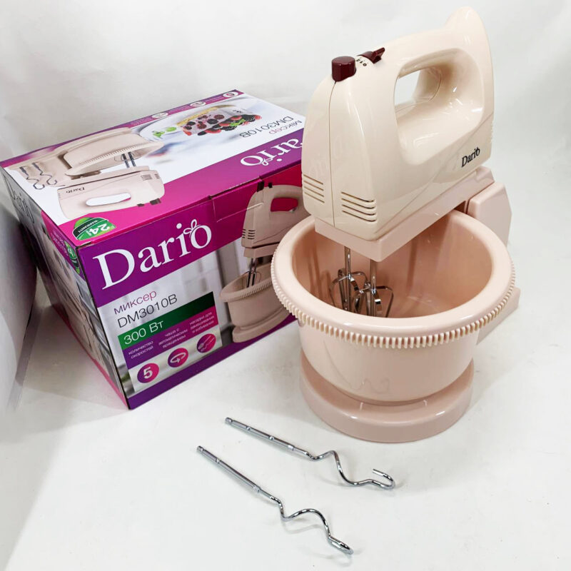 Миксер Dario DM3010B з чашею, 5 швидкостей і потужністю 300 Вт