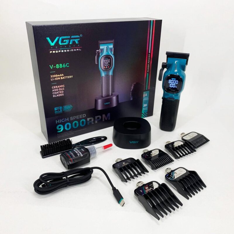 Машинка для стрижки акумуляторна VGR V-886C BLUE — досягайте ідеальних результатів легко.