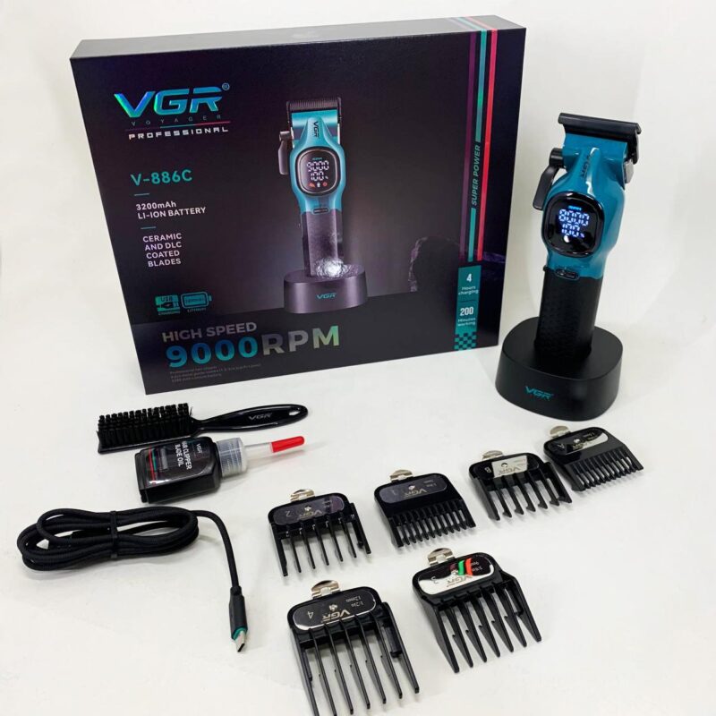 Машинка для стрижки акумуляторна VGR V-886C BLUE — досягайте ідеальних результатів легко.