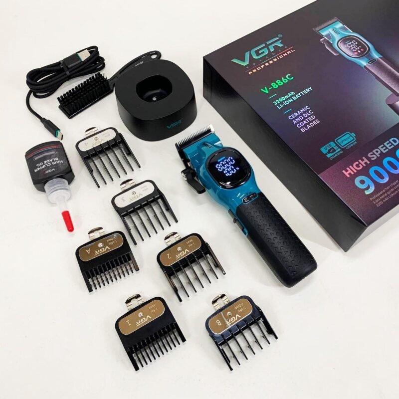 Машинка для стрижки акумуляторна VGR V-886C BLUE — досягайте ідеальних результатів легко.