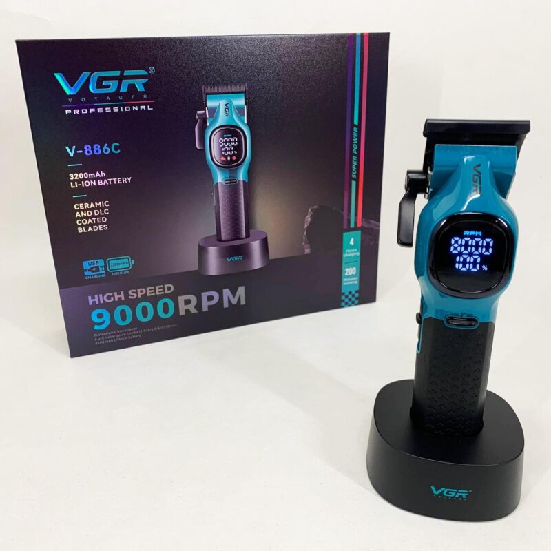Машинка для стрижки акумуляторна VGR V-886C BLUE — досягайте ідеальних результатів легко.