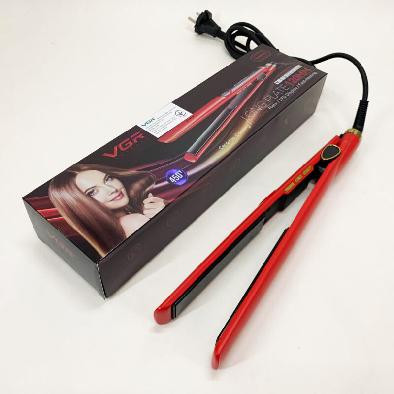 Плойка для волос VGR V-518 RED — професійний інструмент для укладки з керамічними пластинами.