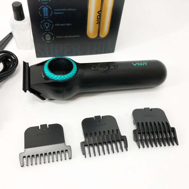 Тример VGR V-990 — багатофункціональна акумуляторна машинка для стрижки з 3 насадками