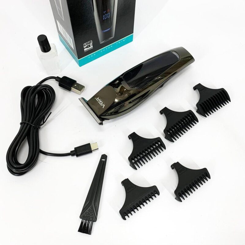 Машинка для стрижки волосся VGR V-070 акумуляторна з USB та індикатором зарядки для ідеального зовнішнього вигляду