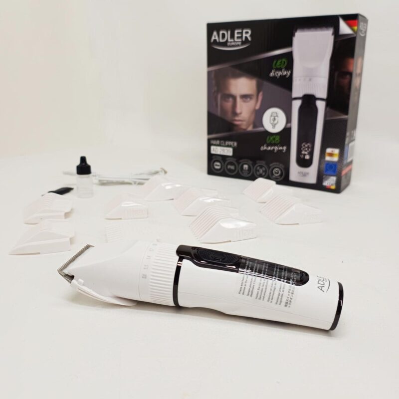 Машинка для стрижки волосся Adler AD 2839 акумуляторна з дисплеєм — професійні результати вдома