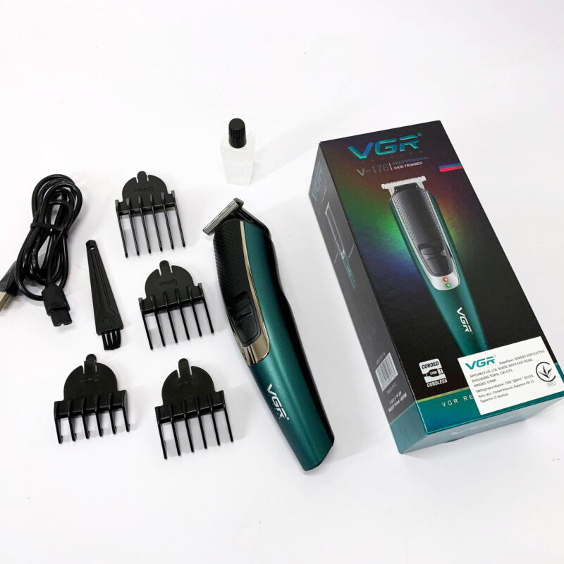 Тример VGR V-176 — бездротовий триммер для бороди та волосся з USB зарядкою.
