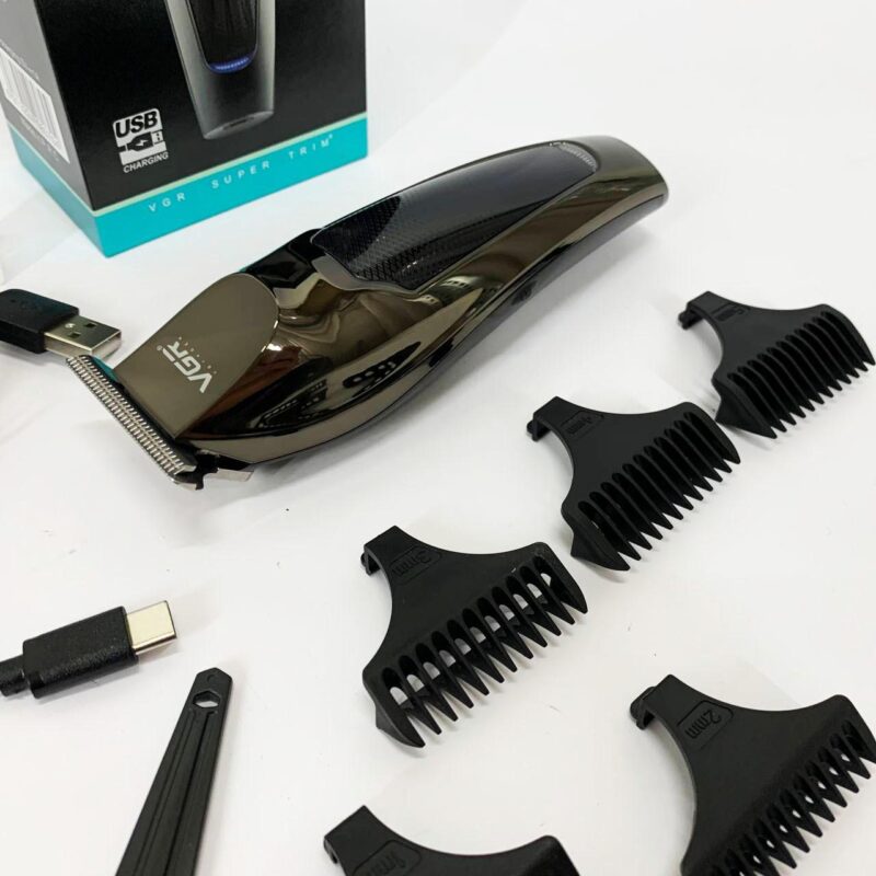 Машинка для стрижки волосся VGR V-070 акумуляторна з USB та індикатором зарядки для ідеального зовнішнього вигляду