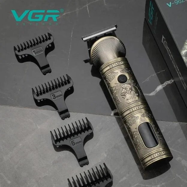 VGR V-106 Професійний набір 6 в 1 для стрижки волосся та бороди з LED дисплеєм та 9 насадками