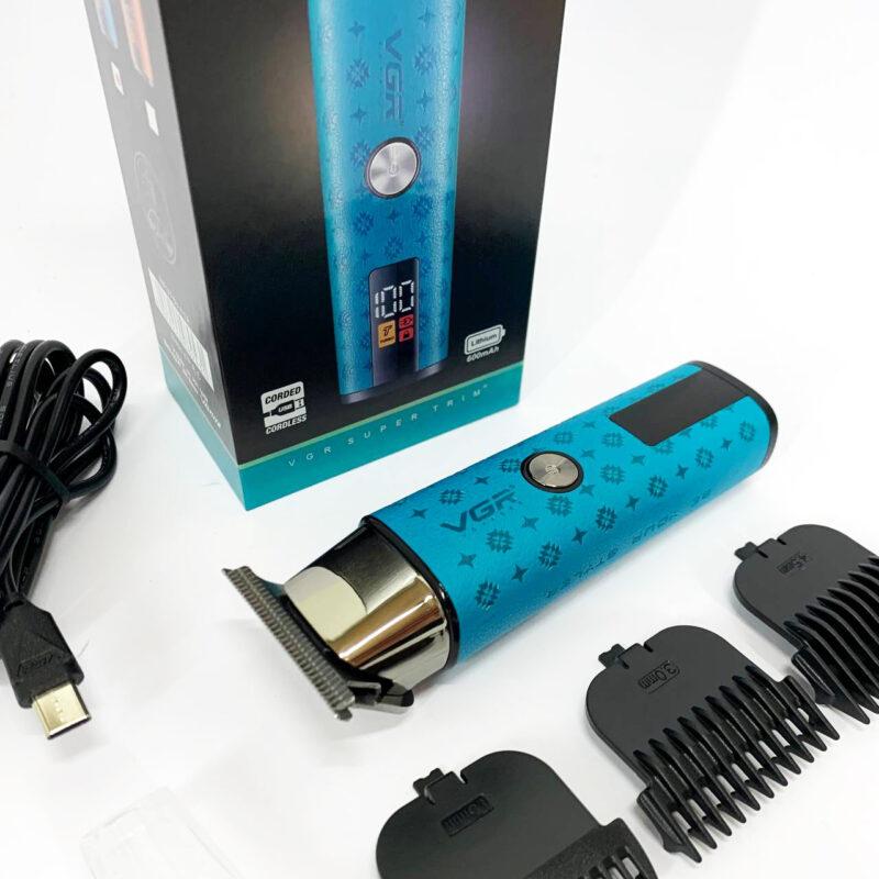 Тример VGR V-943 BLUE — зручний та ефективний догляд за бородою та вусами.