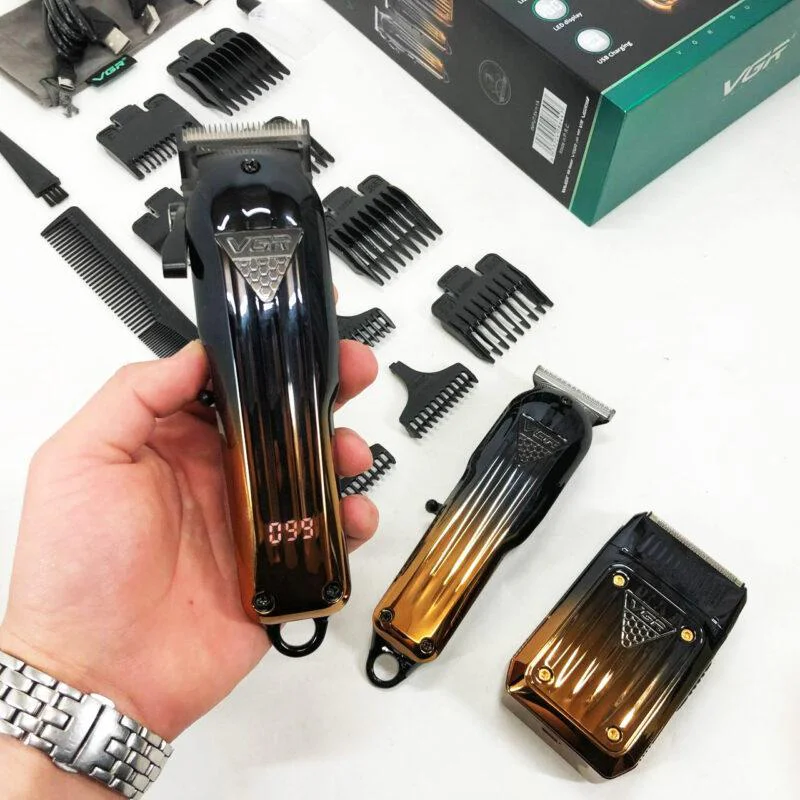kipivfpuufi Комплект VGR 3 в 1 V-644 акумуляторна машинка для стрижки триммер та електробритва 3 в 1 200 хвилин автономії